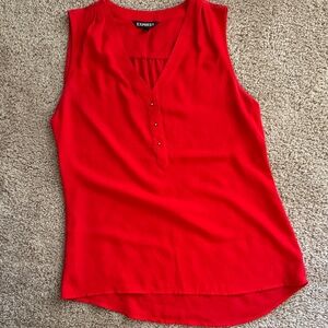 Express Bold Red Sleeveless Blouse